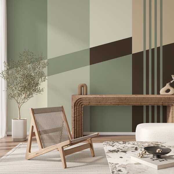 Fotótapéta Visszafogott geometrikus minták olíva-, bézs- és barna árnyalatokban, Fotótapéta geometria, w05390 : Uwalls.hu