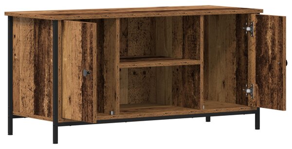 TV Szekrény Régi Fa 100x40x50 cm Műanyag Fa és Acél