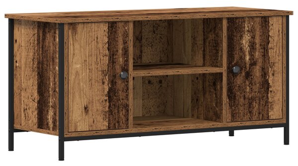 TV Szekrény Régi Fa 100x40x50 cm Műanyag Fa és Acél