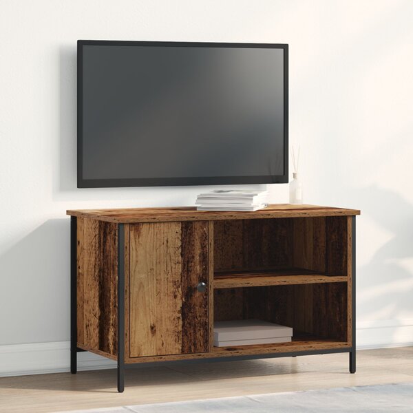 TV Szekrény Régi Fa 80x40x50 cm Mérnöki Fa és Acél