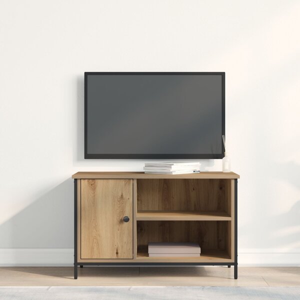 TV szekrény Mesteri tölgy 80x40x50 cm Mérnöki fa és acél