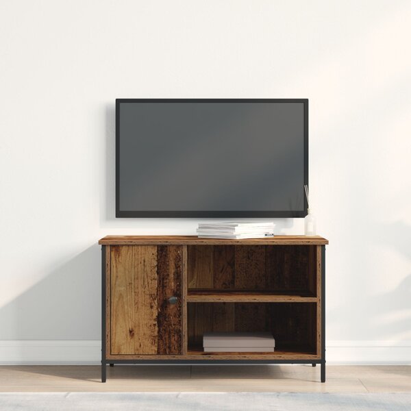 TV Szekrény Régi Fa 80x40x50 cm Mérnöki Fa és Acél
