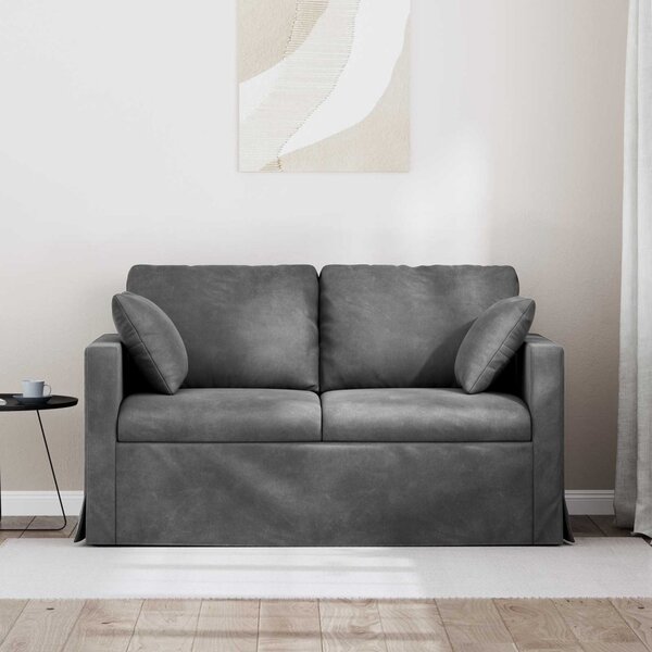 VidaXL Kanapé Sötétszürke 138 x 78 x 80 cm Bársony