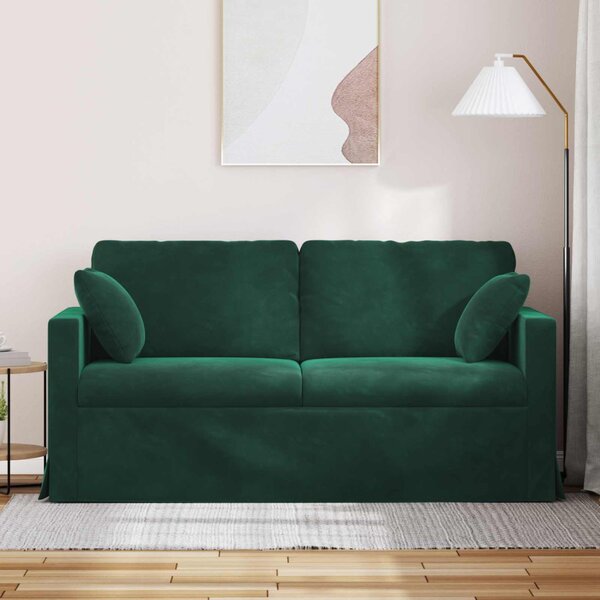 Kanapé Sötétzöld 158 x 78 x 80 cm Bársony