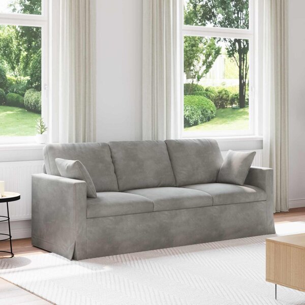 VidaXL Kanapé Világosszürke 198 x 78 x 80 cm Bársony