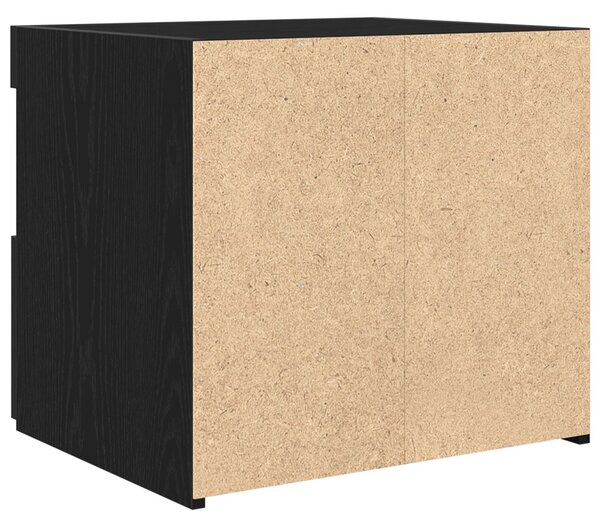 LED világítással felszerelt éjjeli szekrények 2 db Fekete tölgy 50x40x45 cm
