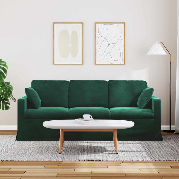 VidaXL Kanapé Sötétzöld 198 x 78 x 80 cm Bársony