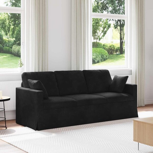 VidaXL Kanapé Fekete 198 x 78 x 80 cm Bársony