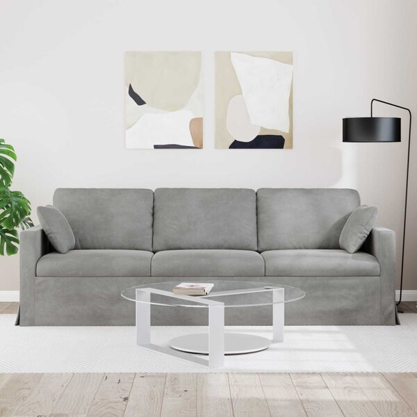 Kanapé Világosszürke 228 x 78 x 80 cm Bársony