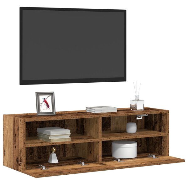 TV Fali Szekrény Régi Fa 100x30x30 cm Mérnök Fa