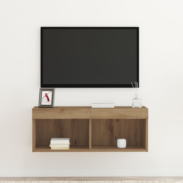 TV szekrény garnitúra 80 x 30 x 30 cm kézműves tölgy Szerelt Fa