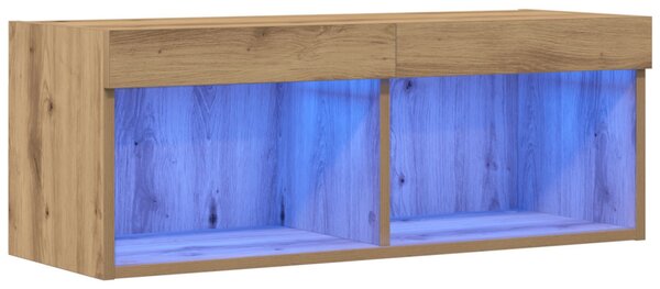 TV szekrény garnitúra 80 x 30 x 30 cm kézműves tölgy Szerelt Fa