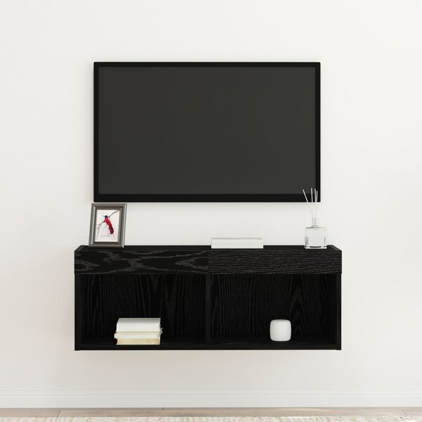 TV szekrény garnitúra 80 x 30 x 30 cm Fekete tölgy Szerelt Fa