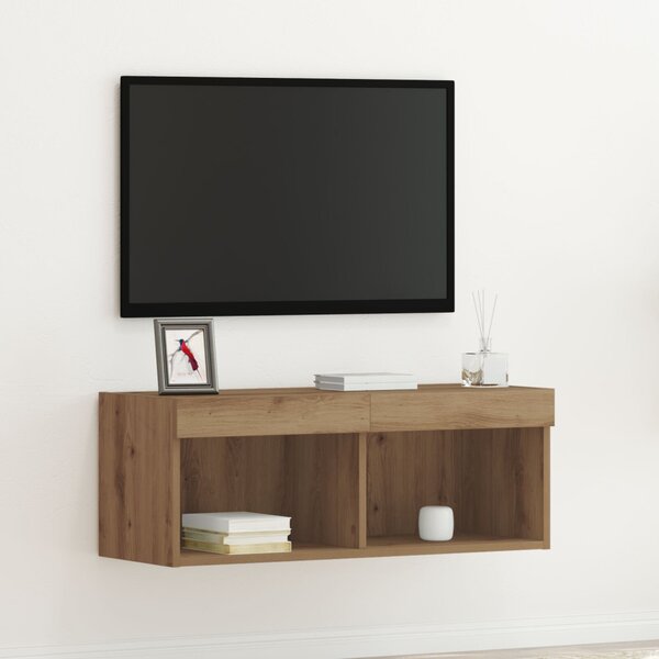 TV szekrény garnitúra 80 x 30 x 30 cm kézműves tölgy Szerelt Fa