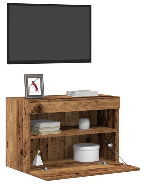 TV Fali Szekrény 2 pcs Régi fa 60 x 30 x 40 cm Faanyag
