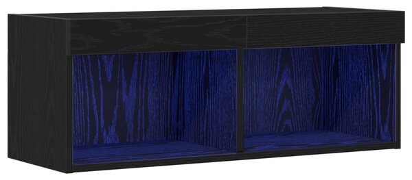 TV szekrény garnitúra 80 x 30 x 30 cm Fekete tölgy Szerelt Fa