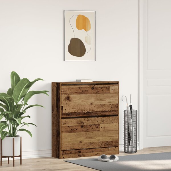 Cipőtartó Flip Fiókkal Régi Fa 80x21x87,5 cm