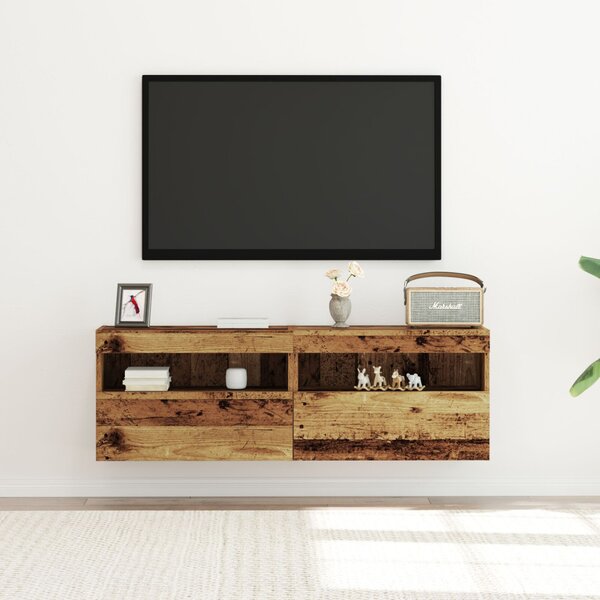 TV Fali Szekrény 2 pcs Régi fa 60 x 30 x 40 cm Faanyag