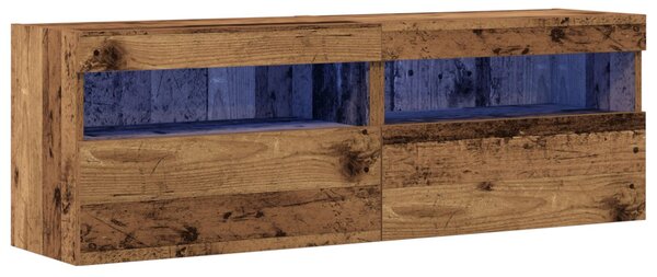 TV Fali Szekrény 2 pcs Régi fa 60 x 30 x 40 cm Faanyag