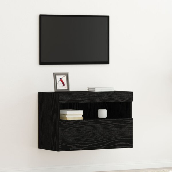 TV Fali Szekrény 60 x 30 x 40 cm Musta tammi Szerelt Fa