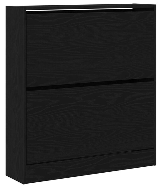 Cipőszekrény polcokkal Fekete tölgy 80 x 21 x 87,5 cm Faanyag