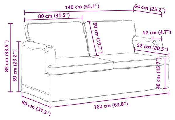 VidaXL Kanapé Kék 162 x 80 x 85 cm szövet