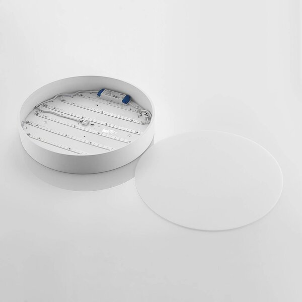 Arcchio LED mennyezeti lámpa Noabelle, Ø 60 cm, fehér, fém, dimmelhető, Fehér / opál, Konyha, fém, Modern