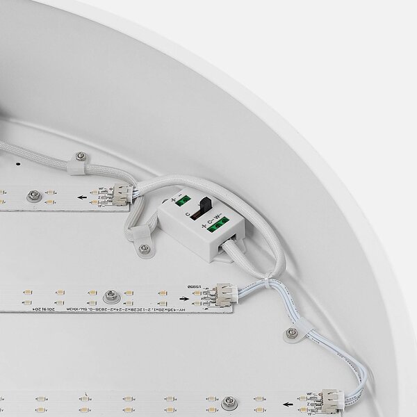 Arcchio LED mennyezeti lámpa Noabelle, Ø 60 cm, fehér, fém, dimmelhető, Fehér / opál, Konyha, fém, Modern