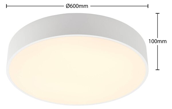 Arcchio LED mennyezeti lámpa Noabelle, Ø 60 cm, fehér, fém, dimmelhető, Fehér / opál, Konyha, fém, Modern