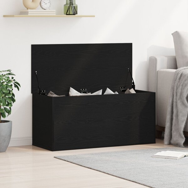 Tárolódoboz Fedéllel Fekete Tölgy 100x42x46 cm Mérnöki Fa