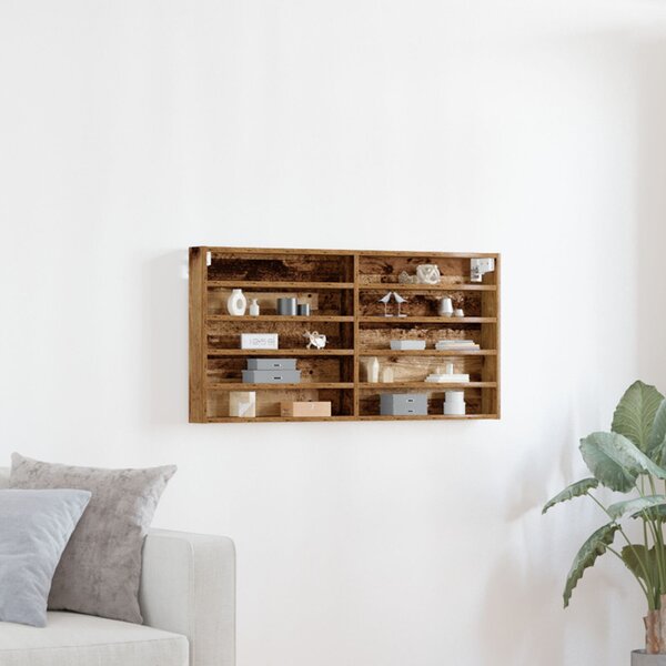 Kiállító szekrény polcokkal Öreg fa 100 x 8,5 x 50 cm Faanyag