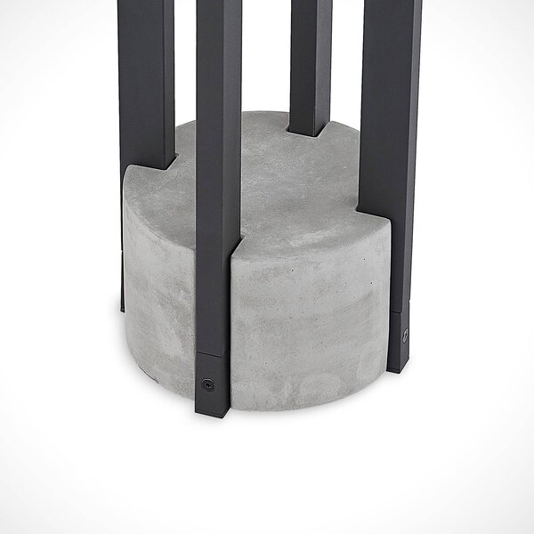Lucande ösvényvilágítás Overa, szürke, fém, 68 cm, IP44, E27, dimmelhető, Alu / szürke / cink, Alumínium, Modern