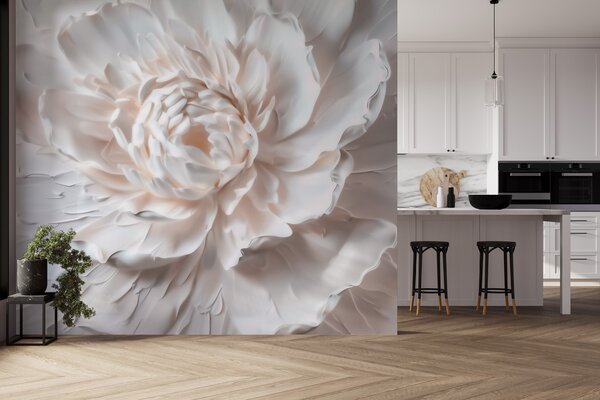 Fotótapéta Finom domborművirág, sima szirmokkal, világos színekben, 3d fotótapéta, Fotótapéta 3d virágok, w09861 : Uwalls.hu