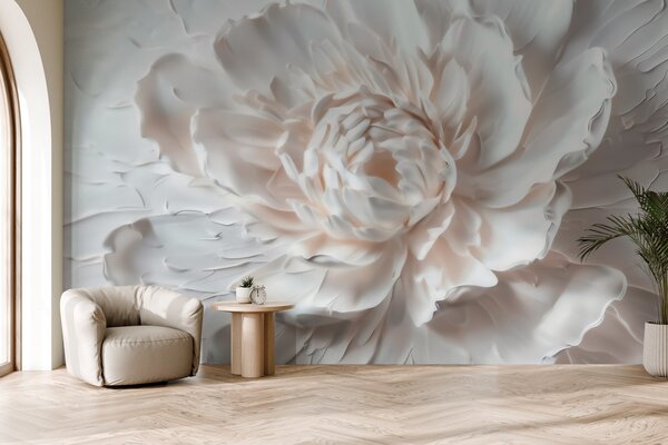 Fotótapéta Finom domborművirág, sima szirmokkal, világos színekben, 3d fotótapéta, Fotótapéta 3d virágok, w09861 : Uwalls.hu