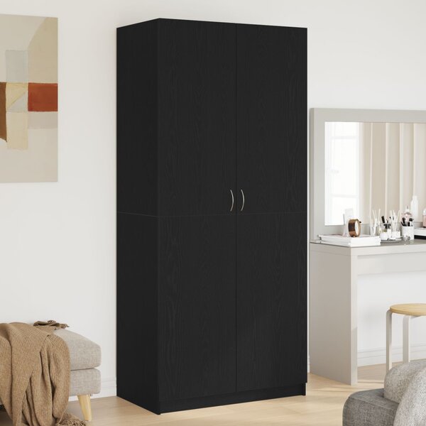 VidaXL Fekete tölgy Ruhásszekrény 90x52x200 cm Összeszerelt Fa