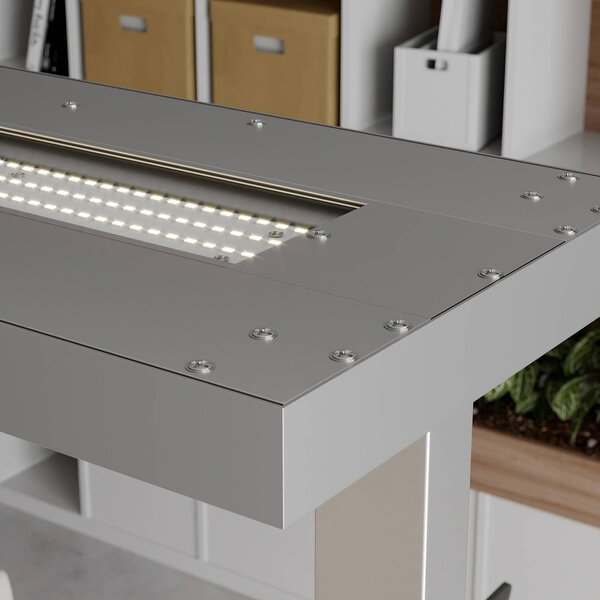 Arcchio LED álló lámpa Logan Basic, ezüst, 6000 lm, dimmelhető, dimmelhető, Alu / szürke / cink, Dolgozószoba / Iroda, Alumínium, Modern
