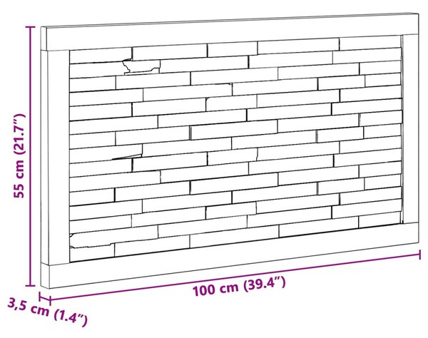 Fejtámla Falra szerelhető Természetes 100 cm Tömör Teakfa