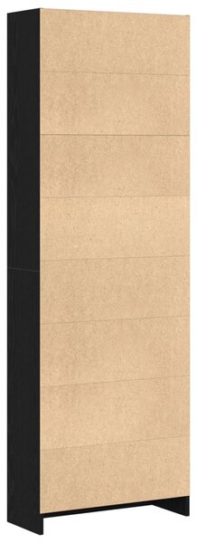 Fekete Tölgy Könyvespolc - 60 x 24 x 176 cm, Műanyag Fából