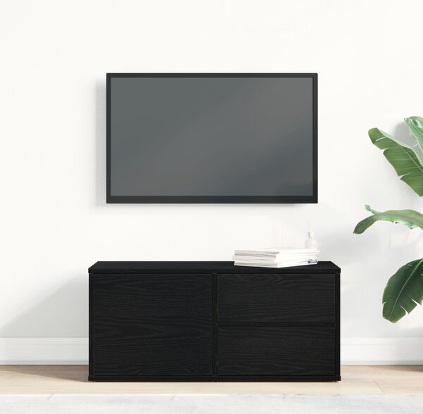 TV szekrény fiókkal Fekete tölgy 80 x 34 x 36 cm Faanyag