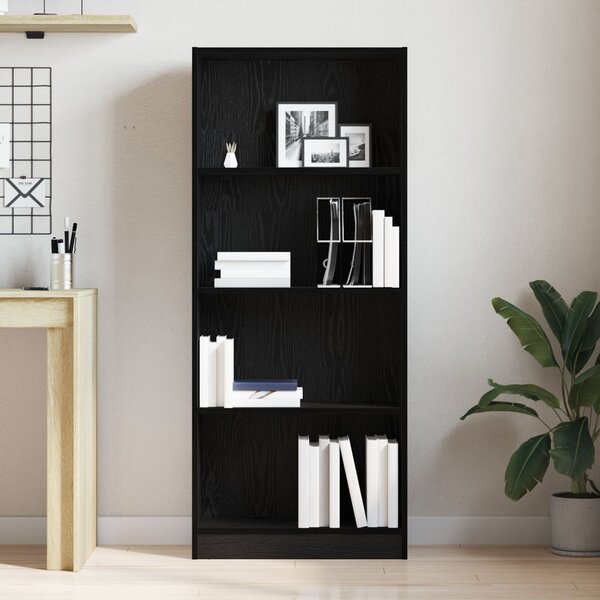 Könyvespolc 60 x 24 x 143 cm Szerelt Fa Fekete tölgy