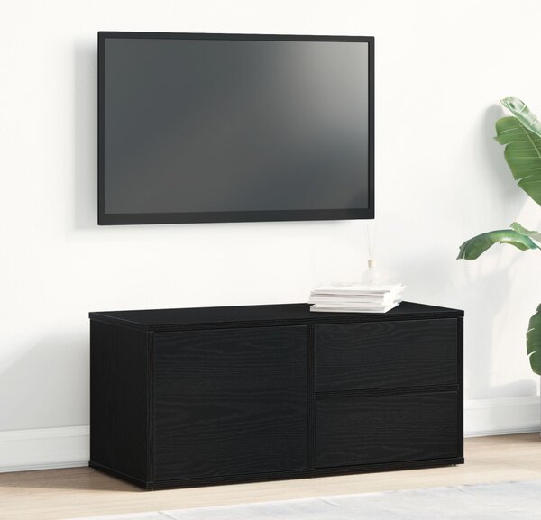 TV szekrény fiókkal Fekete tölgy 80 x 34 x 36 cm Faanyag