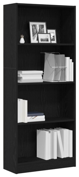 Könyvespolc 60 x 24 x 143 cm Szerelt Fa Fekete tölgy