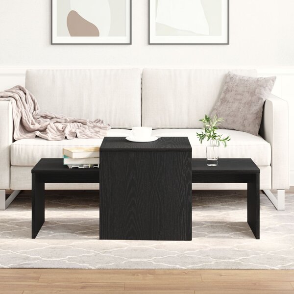 Egymásba helyezhető asztalok Fekete tölgy 100 x 48 x 40 cm