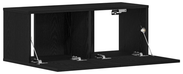 TV szekrény 80 x 30 x 30 cm Fekete tölgy Szerelt Fa