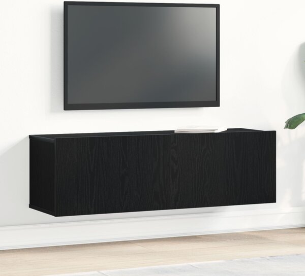 TV szekrény 100 x 30 x 30 cm Fekete tölgy Szerelt Fa