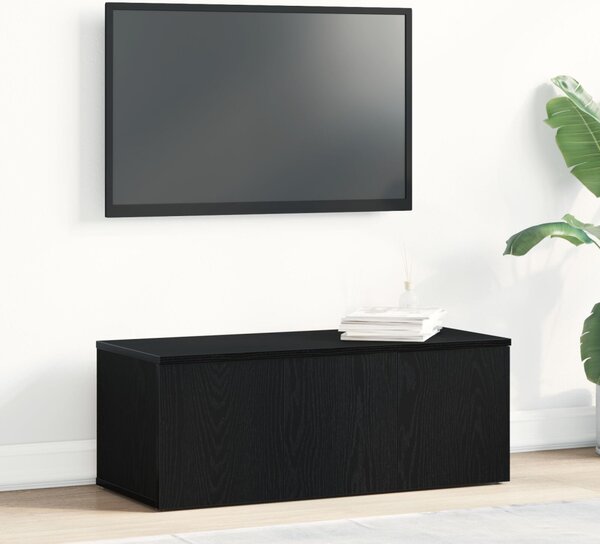 TV szekrény Fekete Tölgy 80x34x30 cm Mérnöki Fa