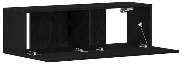 TV szekrény 100 x 30 x 30 cm Fekete tölgy Szerelt Fa