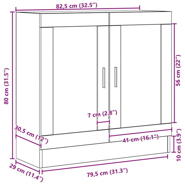 Könyvespolc Fekete Tölgy 82,5x30,5x80 cm Mérnöki Fa