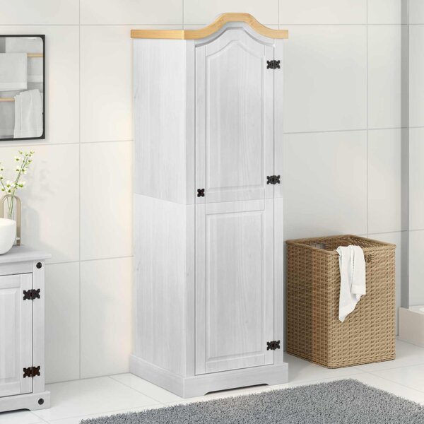 VidaXL Szekrények polcokkal Fehér 55 x 52 x 170 cm Tömör fenyőfa