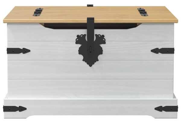 Storage box polcokkal Fehér 78 x 78 x 45 cm Tömör fenyőfa